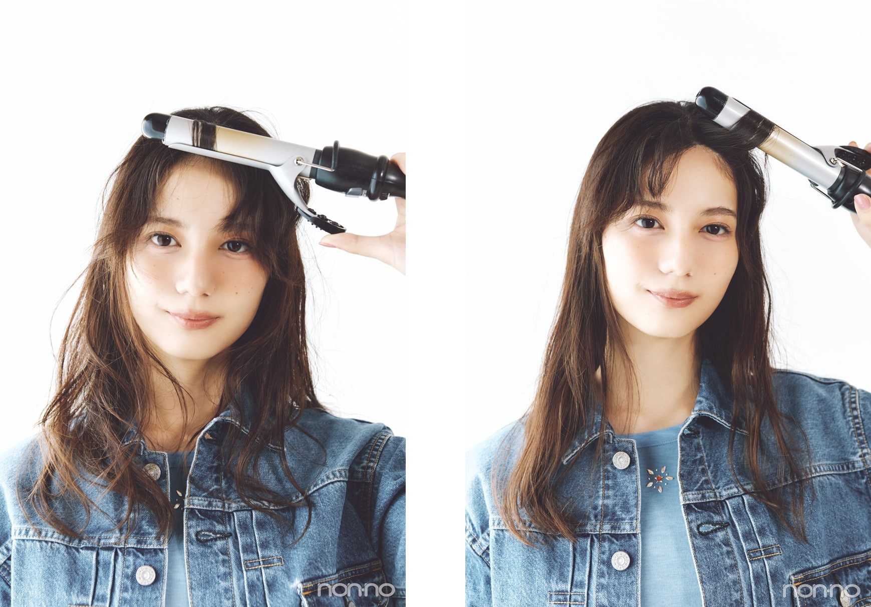 小坂菜緒のヘアアレ14daysのバブーシュカ巻きのプロセス②