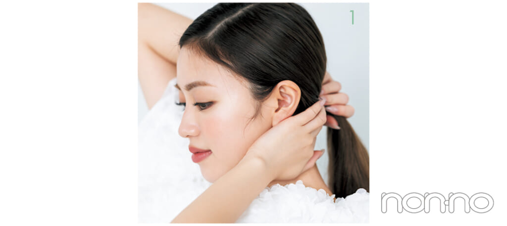 香音の衿の形×ヘアアレ相性マッチングプロセスカット4-2