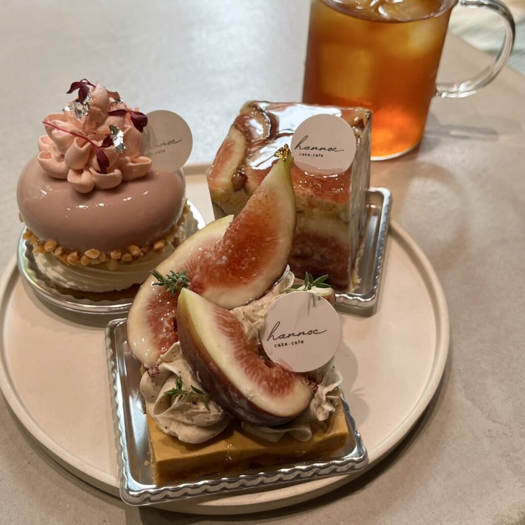 hannoc ハノック 季節のケーキ 「いちじくショート」「アローム」「ペシニエ」