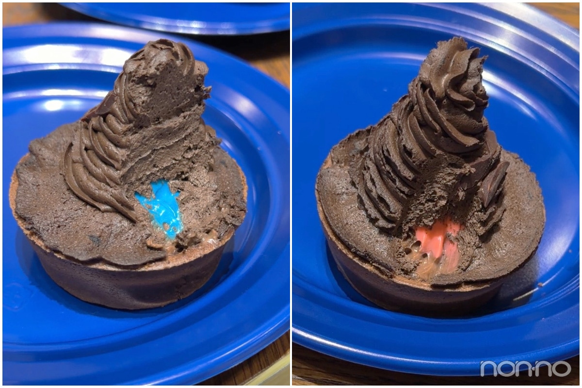 ハリポタおすすめグルメ　組分け帽子のタルトの中身　青と赤