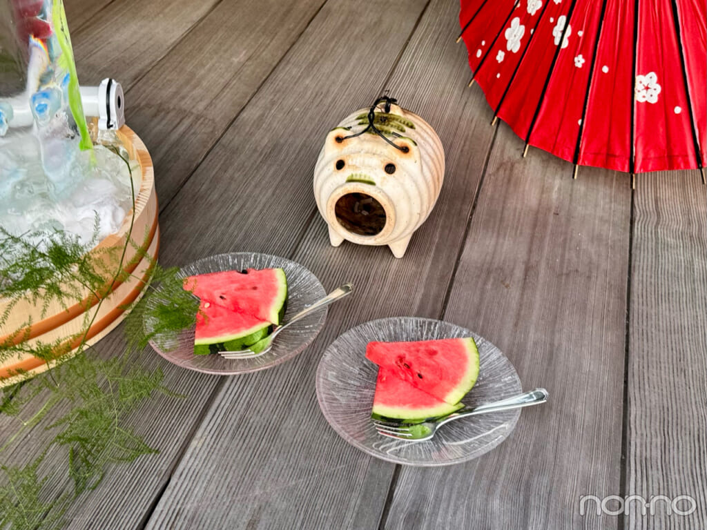 東京イベント「SUZUMUSHI CAFÉ（スズムシ カフェ）」縁側籍限定のスイカ