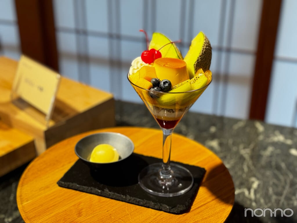 東京イベント「SUZUMUSHI CAFÉ（スズムシ カフェ）」オプションのプリン ア・ラ・モード