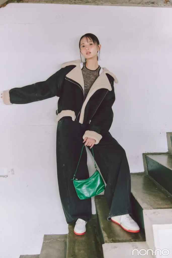 遠藤さくらが着こなす大学生の一週間コーデ 水曜日のデニムコーデ