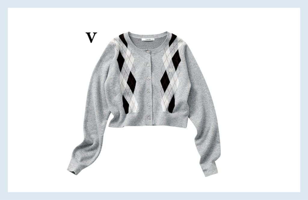 15℃以上の日のSNIDELアーガイルカーディガン