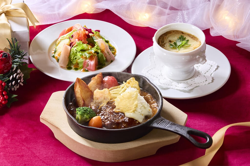 宮崎黒毛和牛煮込みハンバーグセット（数量限定）／￥2800