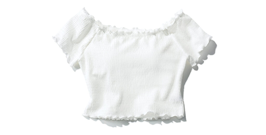 暑くても快適な高機能服-シャーリングトップス