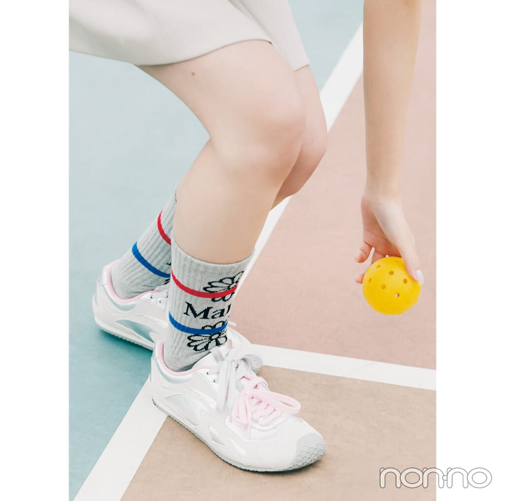 ピックルボールに挑戦する日のスポMIXコーデ2