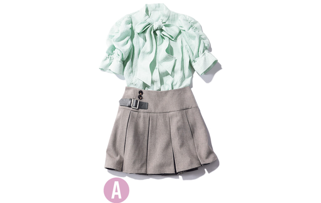 大人スウィート派の大学生の作り置き通学コーデ1