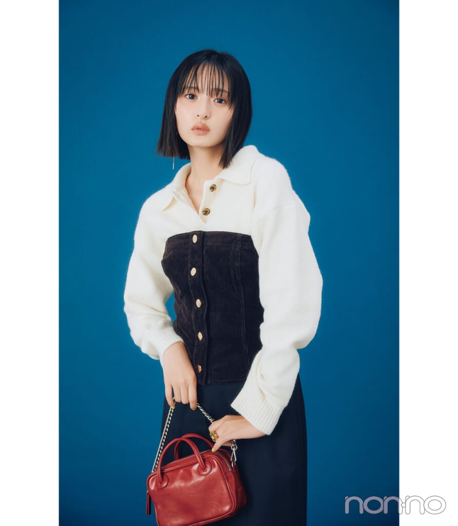 遠藤さくらがGUのニットを着回し1-1