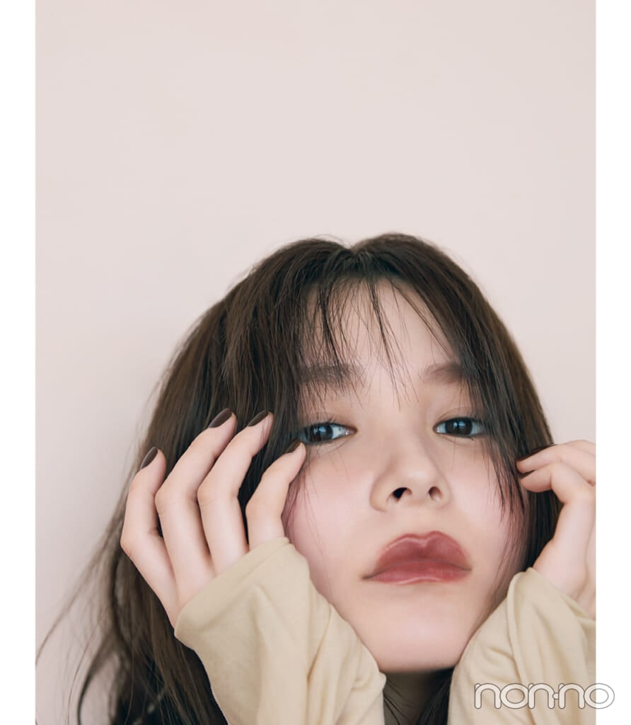 久間田琳加のブラウンメイク ブラウンリップはマットをチョイス+リップライナーで