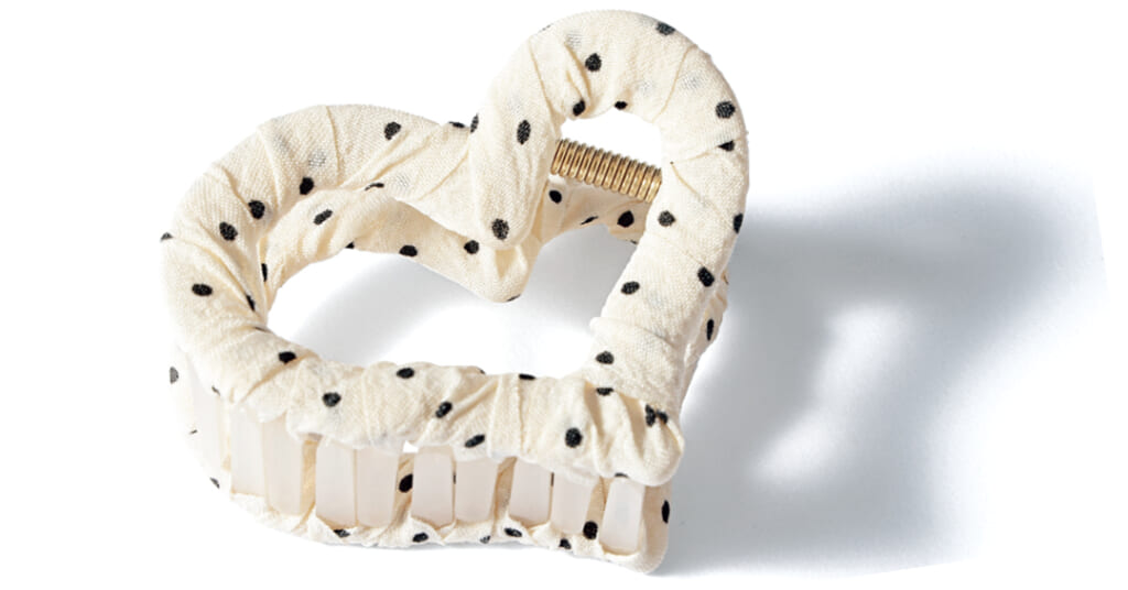 ドット柄ヘアクリップ