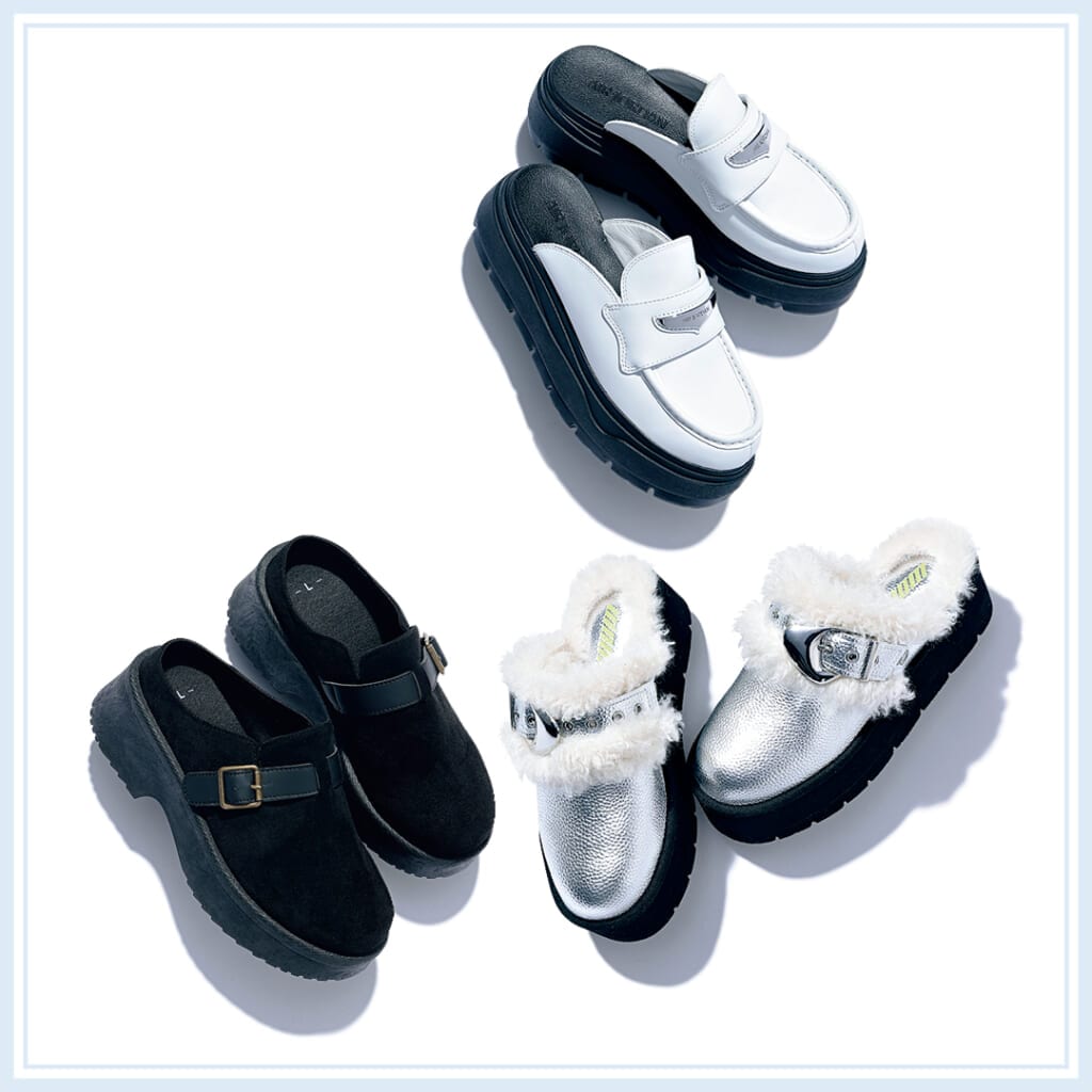 春靴の厚底サボ3足