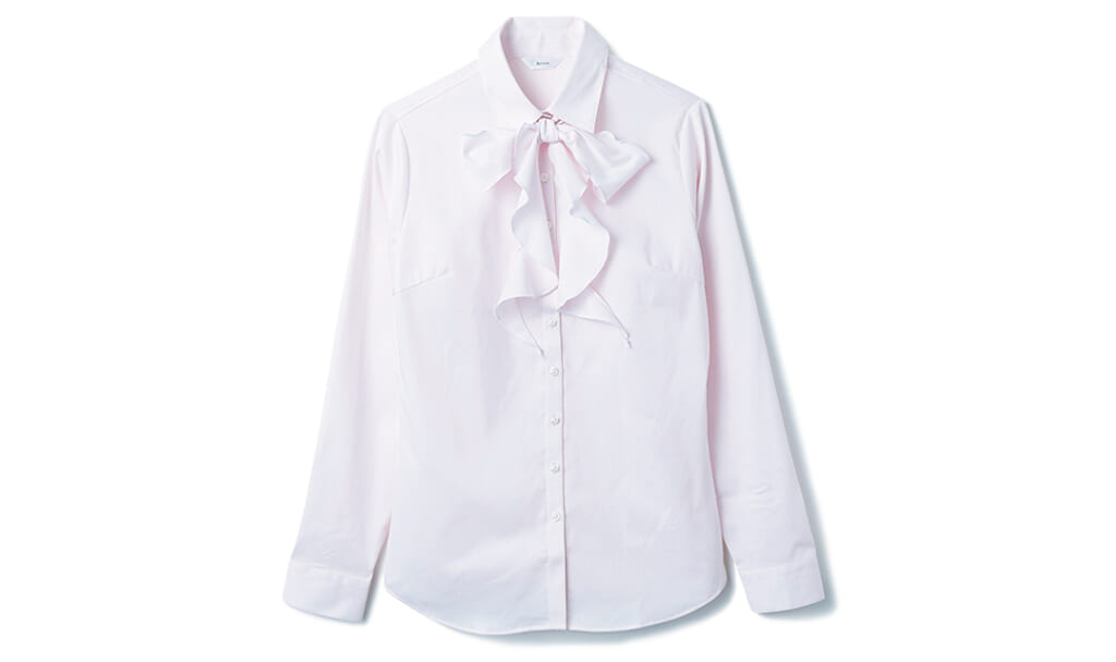 洋服の青山のピンクボウタイブラウス