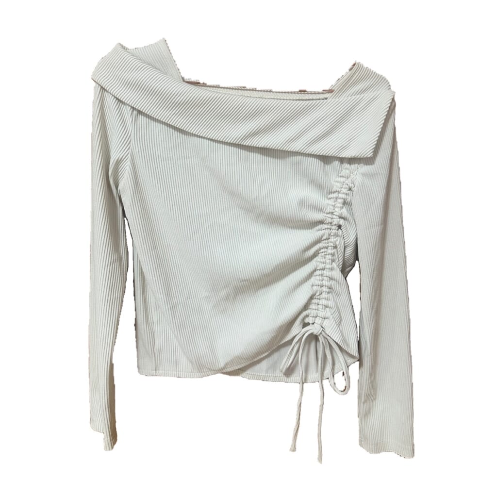 サイドドロスト長袖トップス