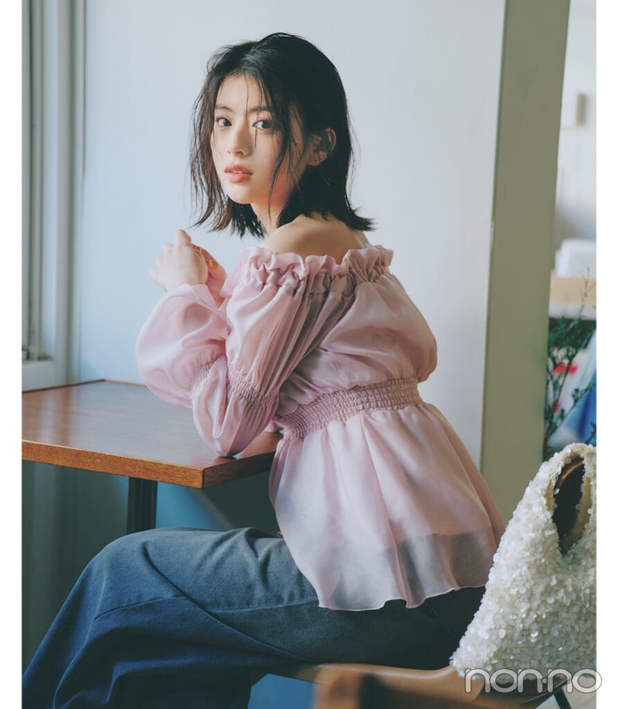 出口夏希デニム×花びらトップスモデルカット3-3