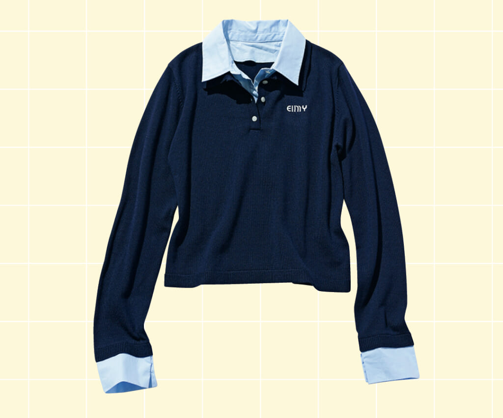 EIMY ISTOIRE 重ね着風ダブルカラートップス