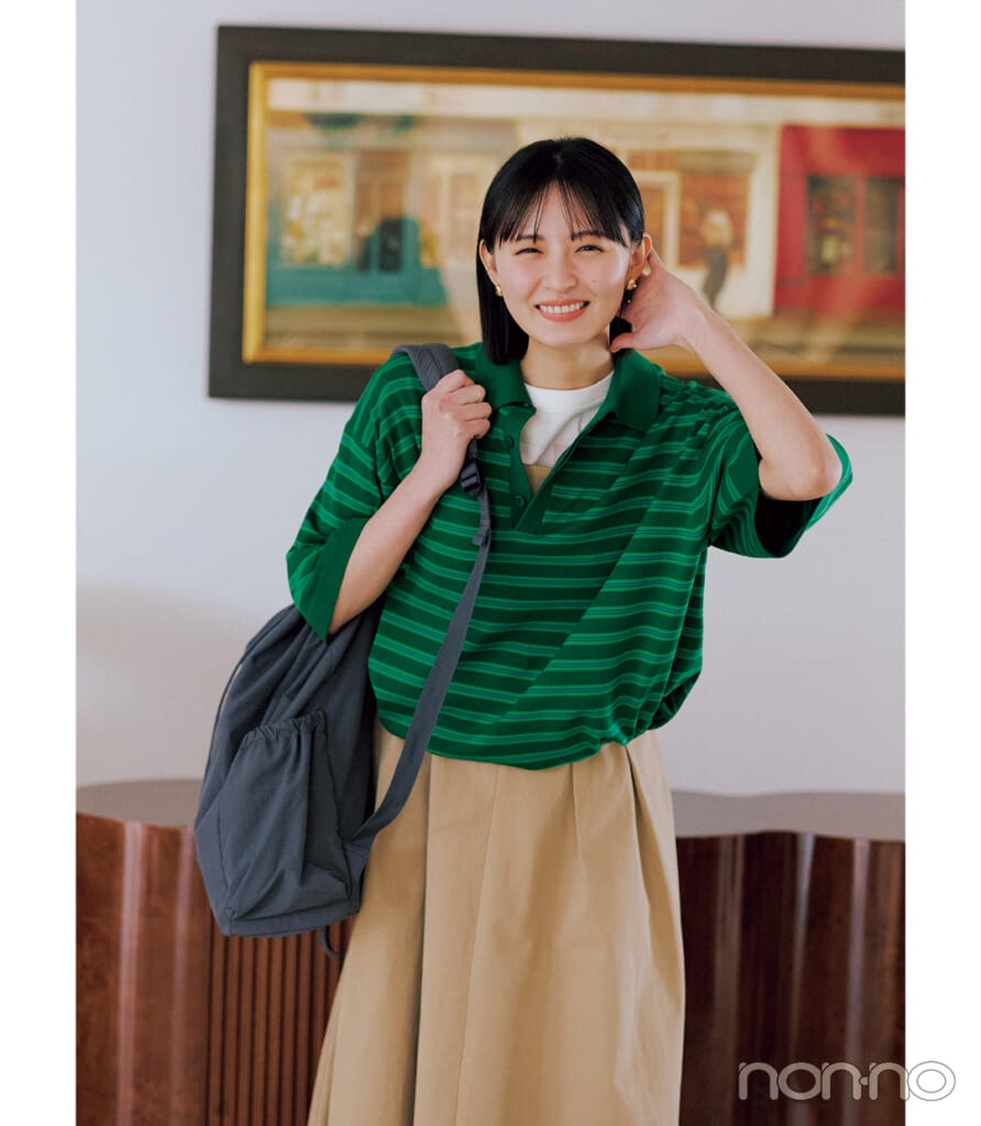 遠藤さくらのボーダーポロの印象チェンジテク
