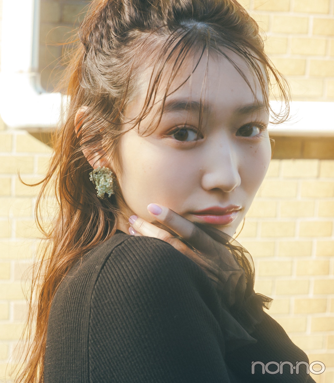 岡本夏美の冬服を使った春スイッチコーデ5-1