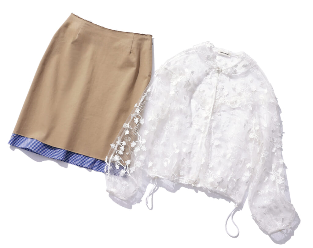 edition pourellのブラウスとスカート