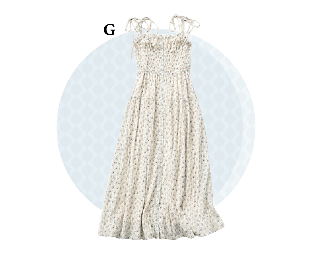 夏→秋着回しアイテム「小花柄キャミワンピ」