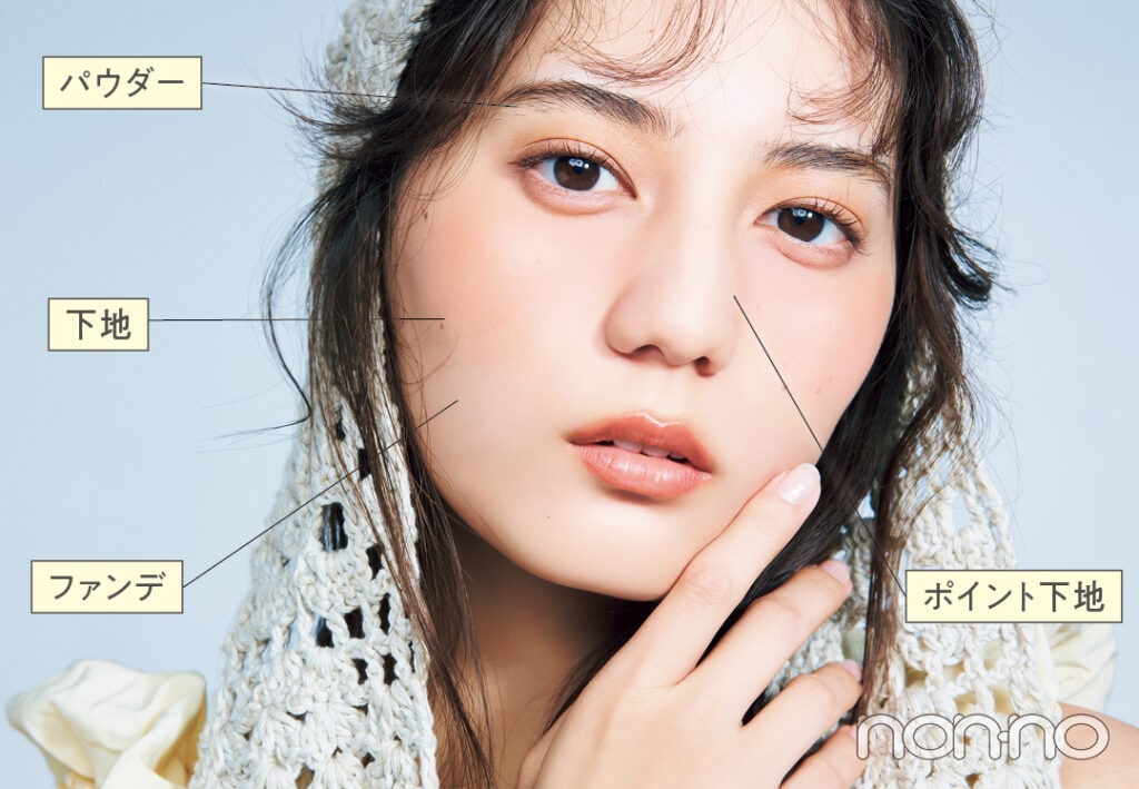 テカリ肌の崩さないベースメイクマップ