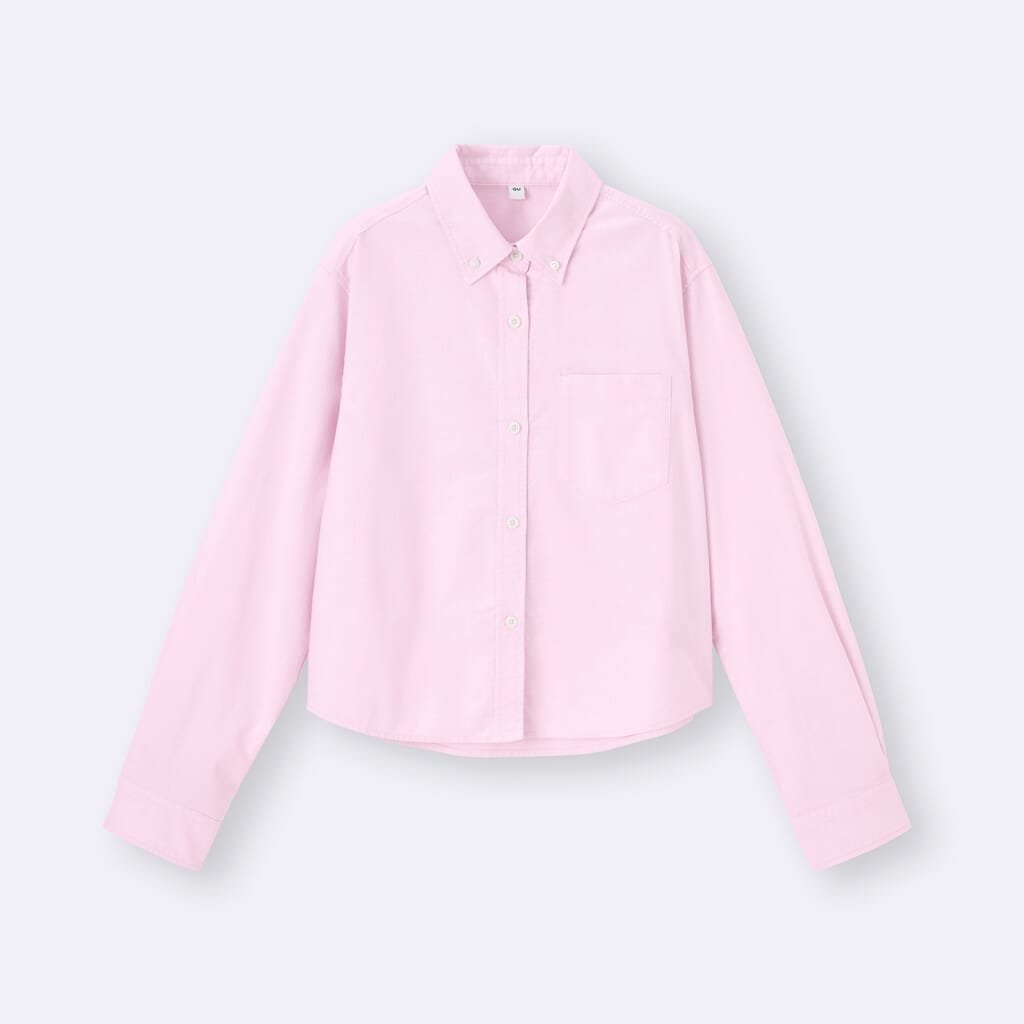 GUのオックスフォードショートシャツのピンク