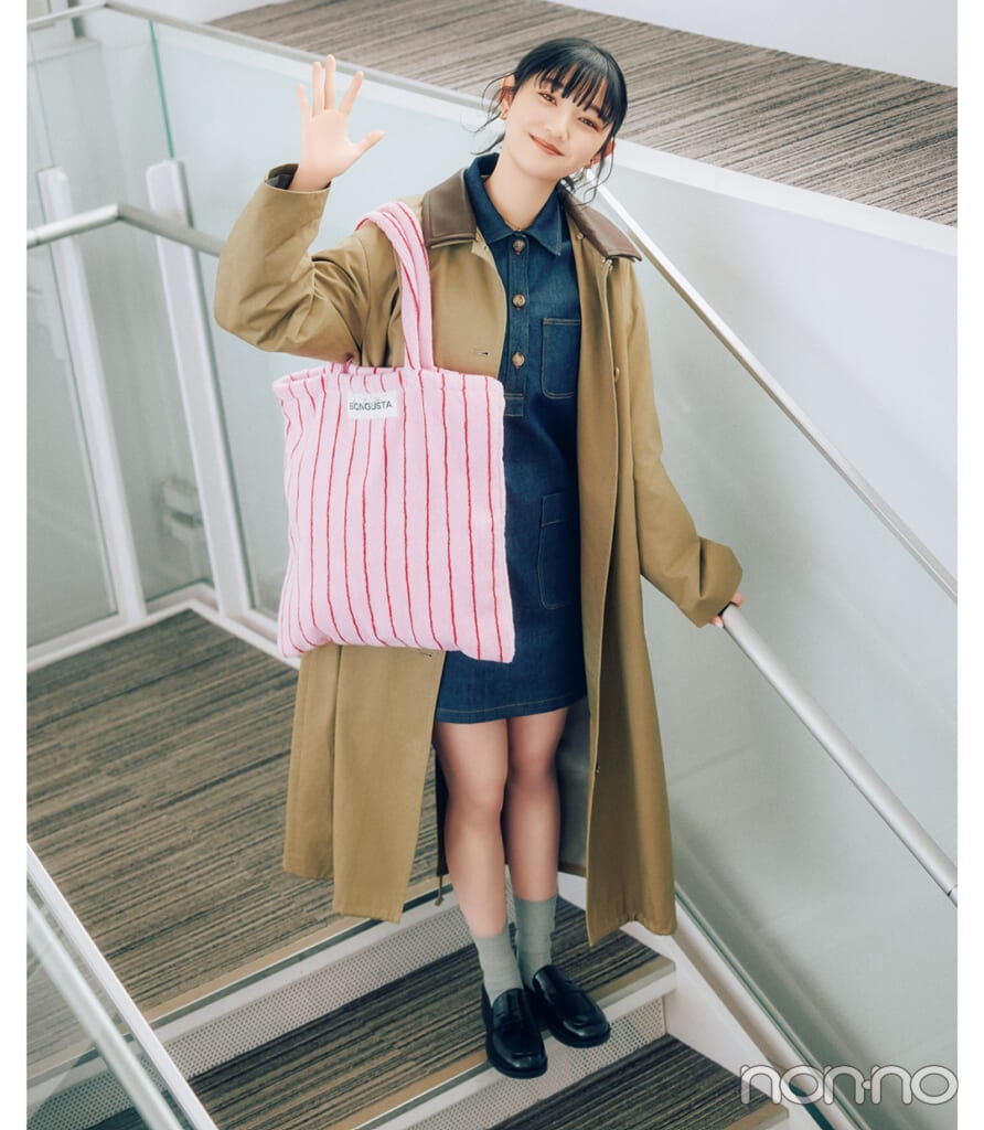 女子大生の通学トートにおすすめ「ボングスタ」のパイル地バッグ