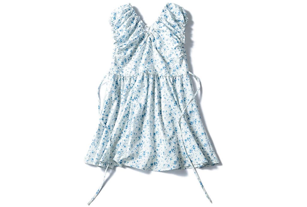 【GRL】ブルーのちび花柄ミニワンピ