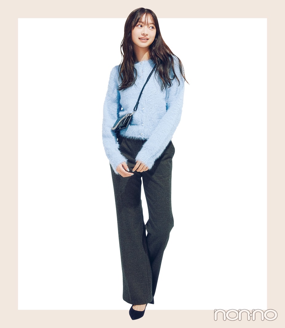 無地ニットの着やせテク