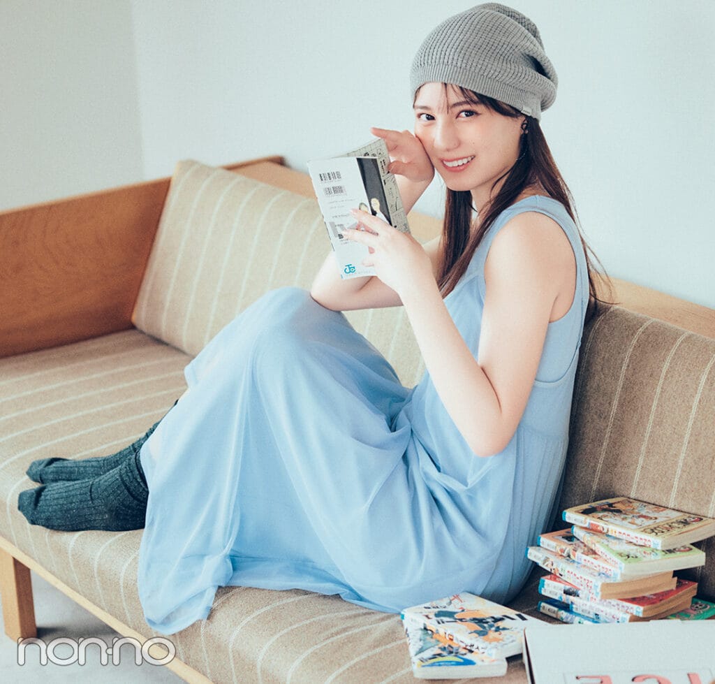 【GU】ライトブルーのレイヤードワンピース