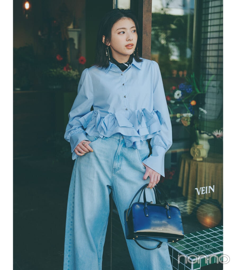 出口夏希デニム×花びらトップスモデルカット2-3