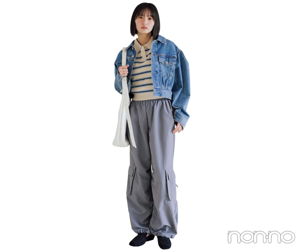 ボーダーポロの4月のコーデ例