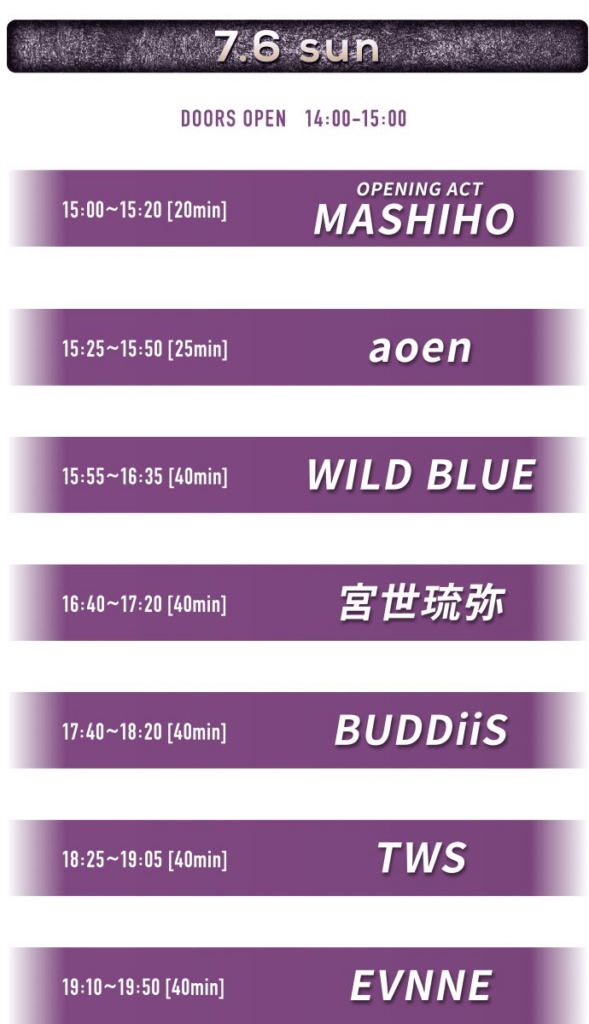 The MusiQuestタイムテーブル