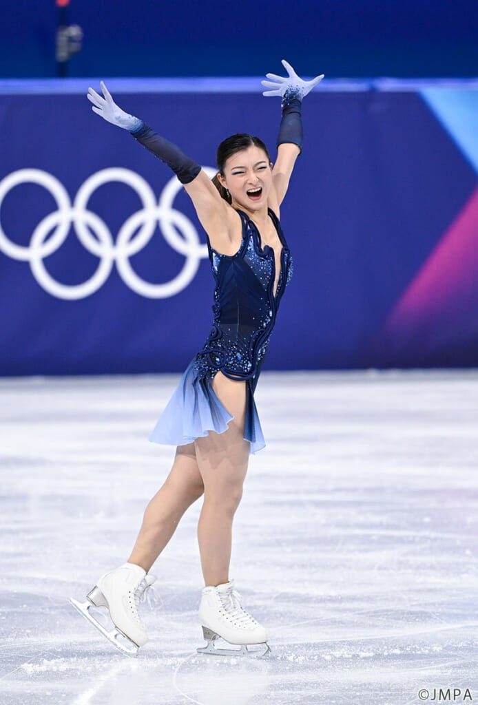 ミラノ五輪フィギュア団体戦でSPを披露する坂本花織