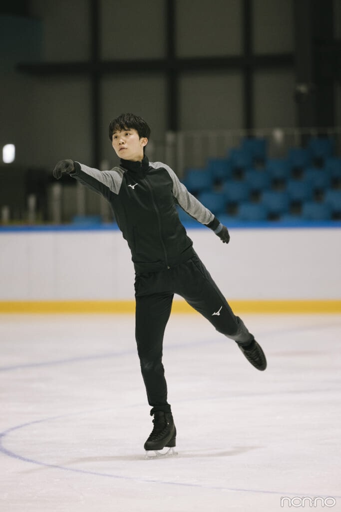 練習中の友野一希選手