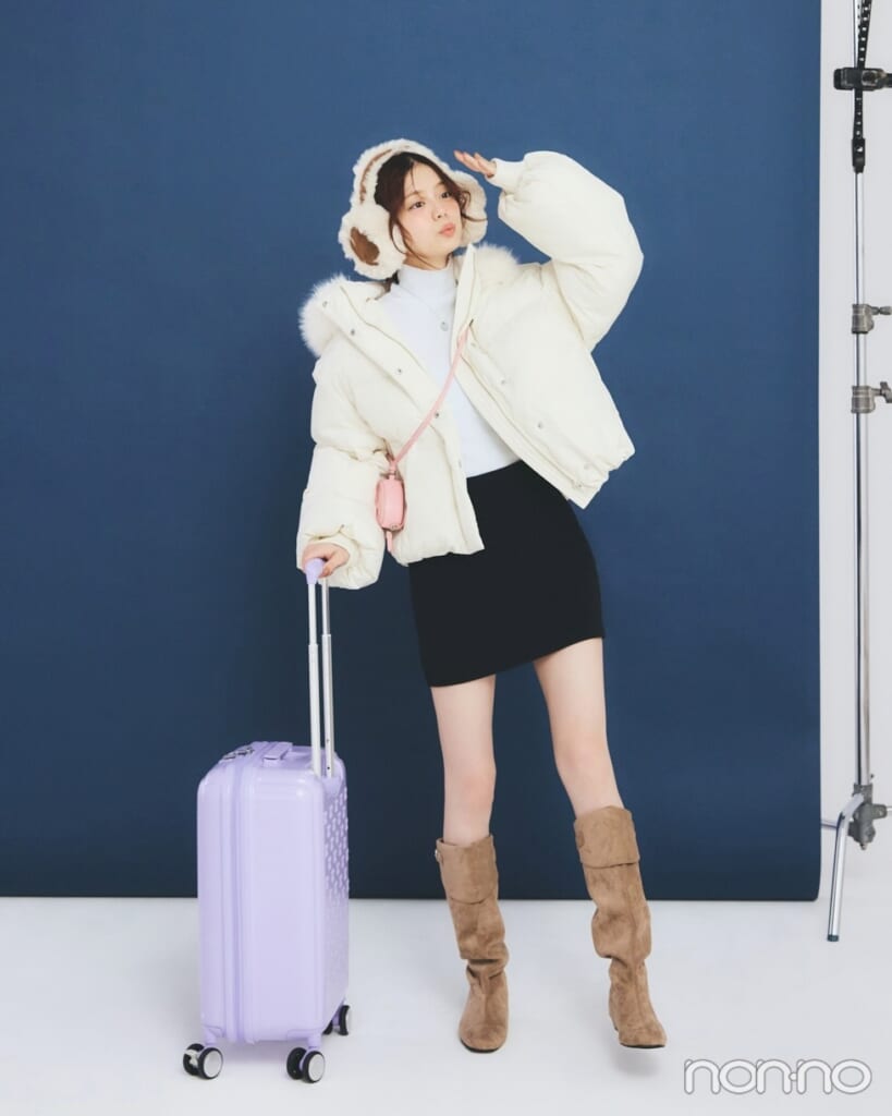 紺野彩夏の温泉コーデ