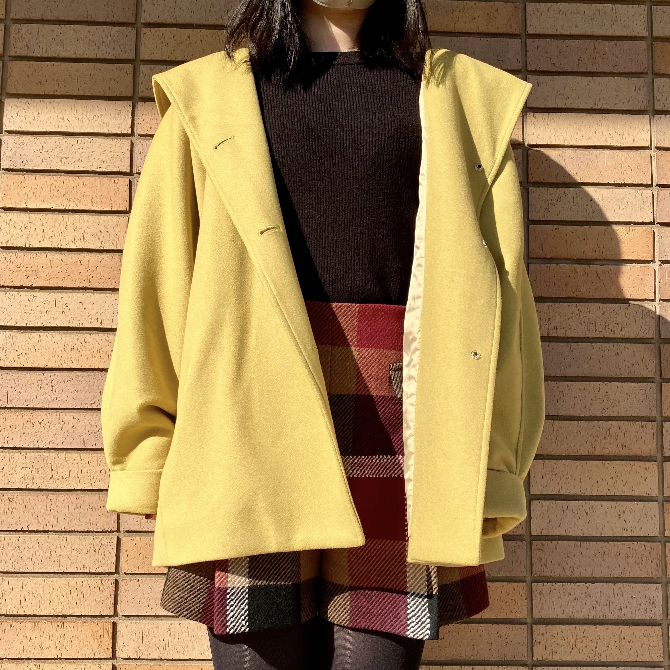 Heather WOOLLYTECH ウーリーテック/ミドルフードCOAT　マスタード　相棒アウター