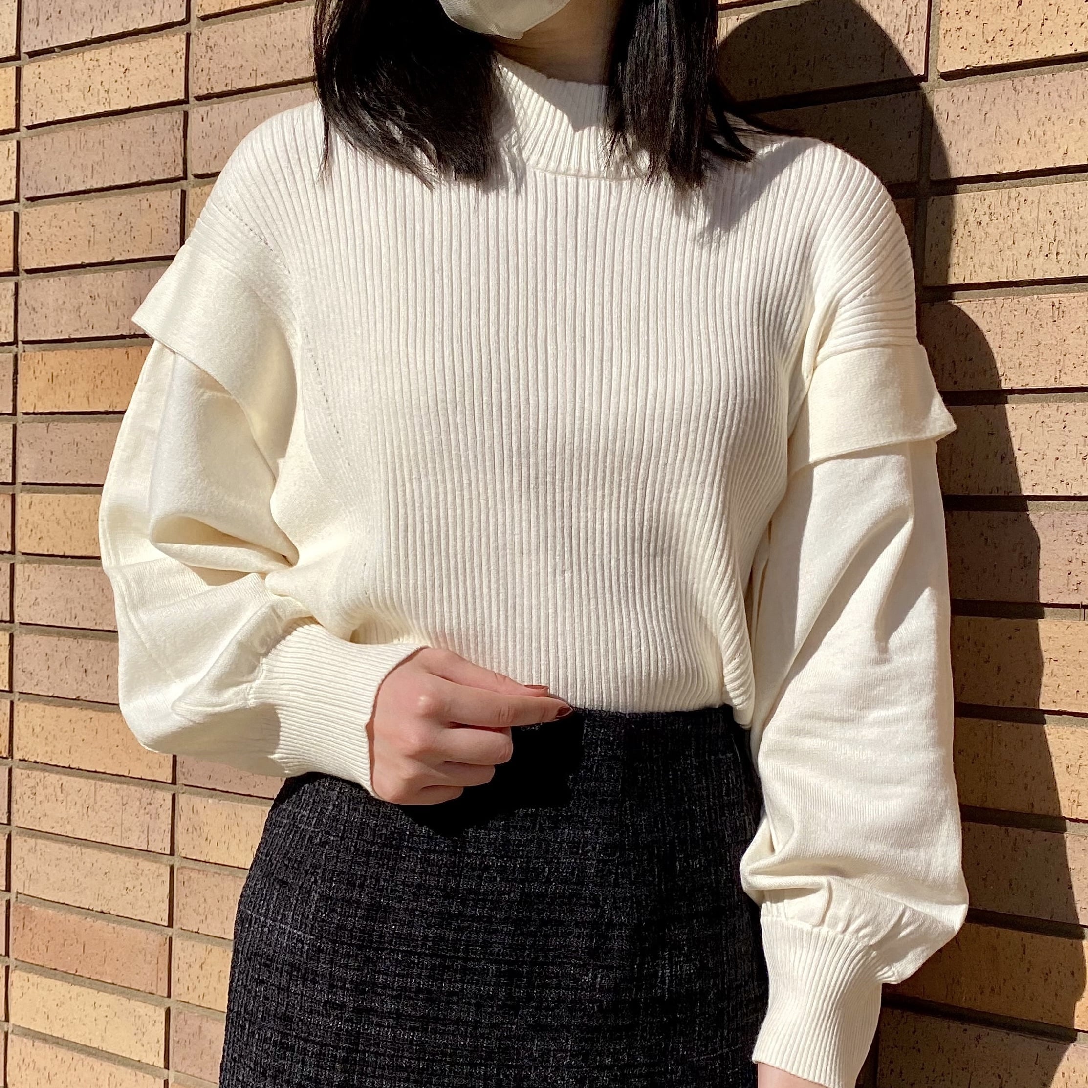 SENSE OF PLACE by URBAN RESEARCH ストレッチショルダータックセーター