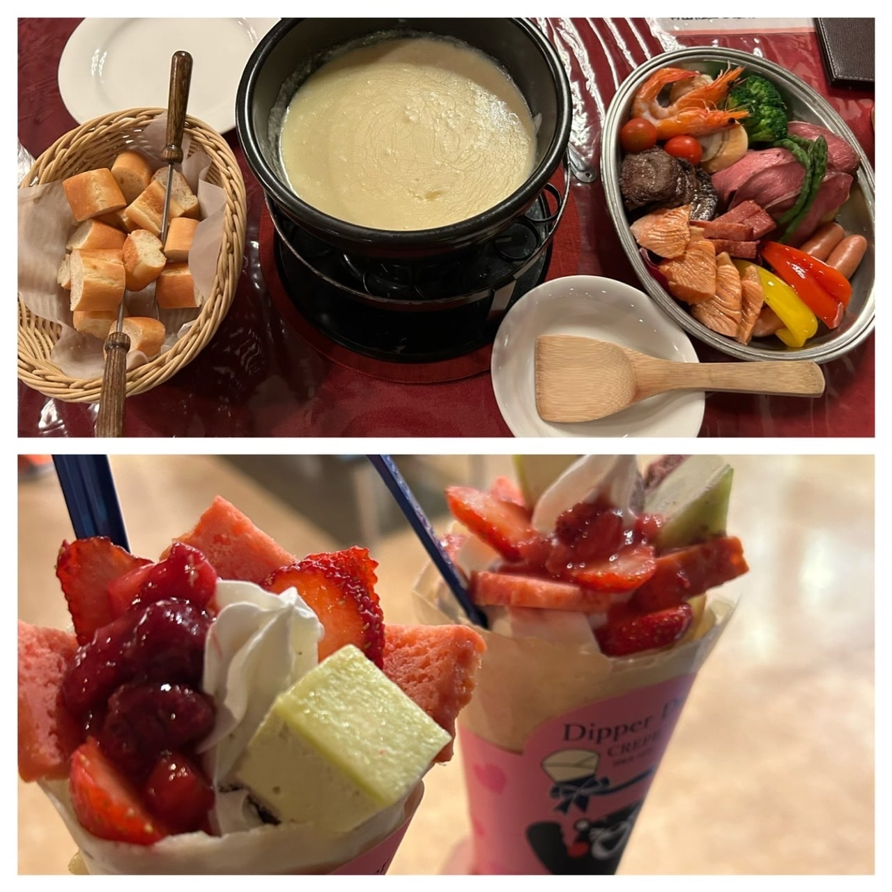 チーズフォンデュ　クレープ