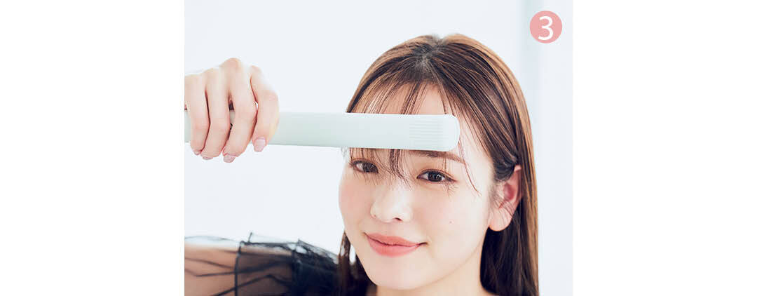 横田真悠のモデルの前髪セットプロセスカット1-6