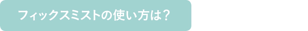 フィックスミストの使い方は？