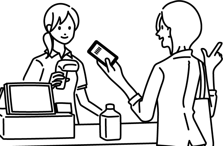 イラスト　レジ　女性