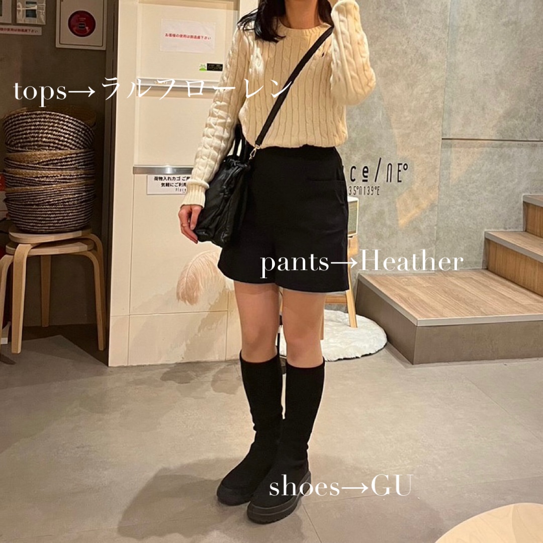 ラルフローレン　ショートパンツ　ロングブーツ