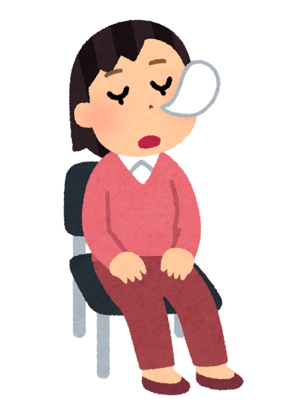 寝ている女性のイラスト