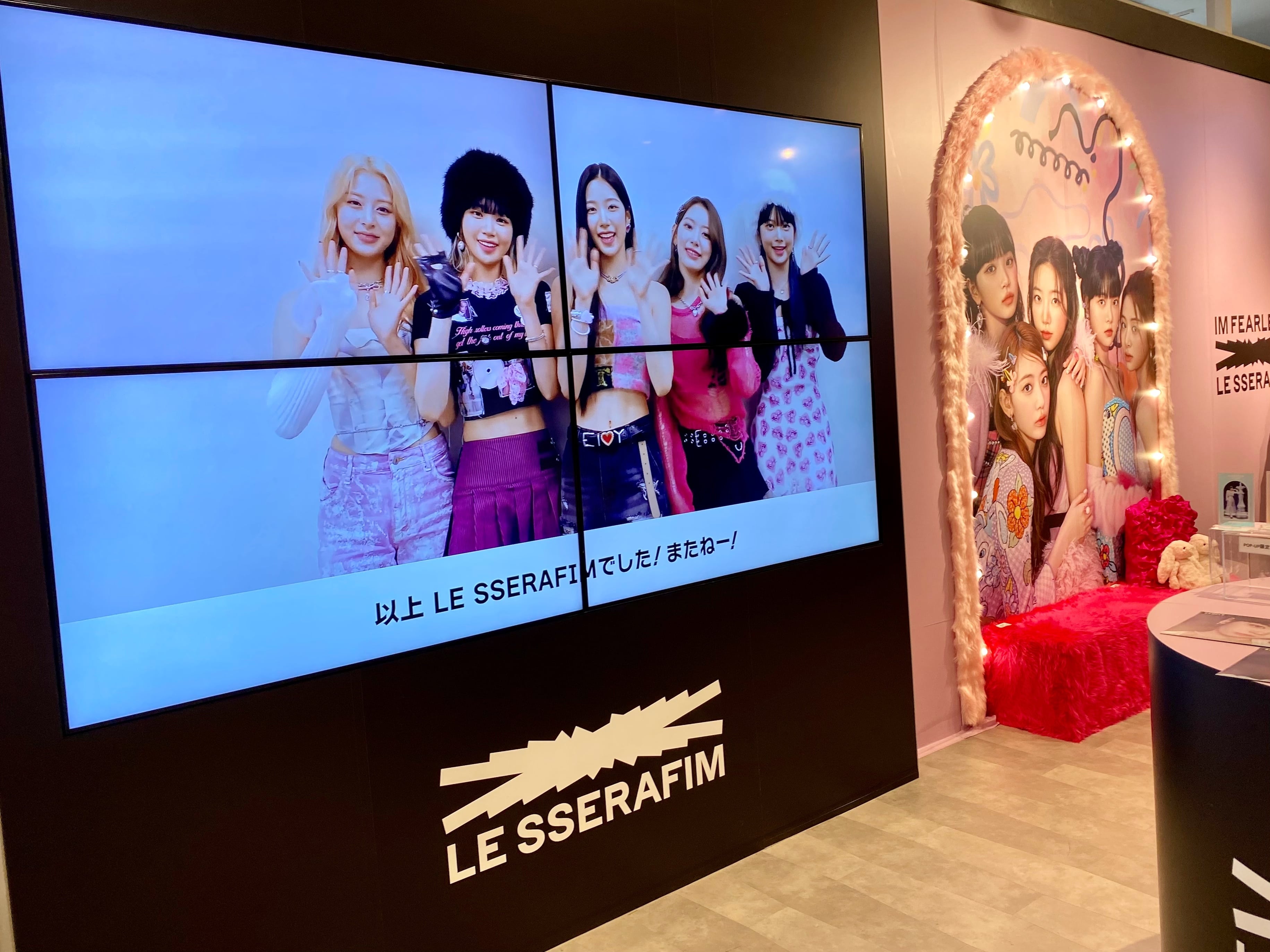 LE SSERAFIM POP-UP STORE ‘FEARLESS’　店内　動画　ルセラフィム  大阪