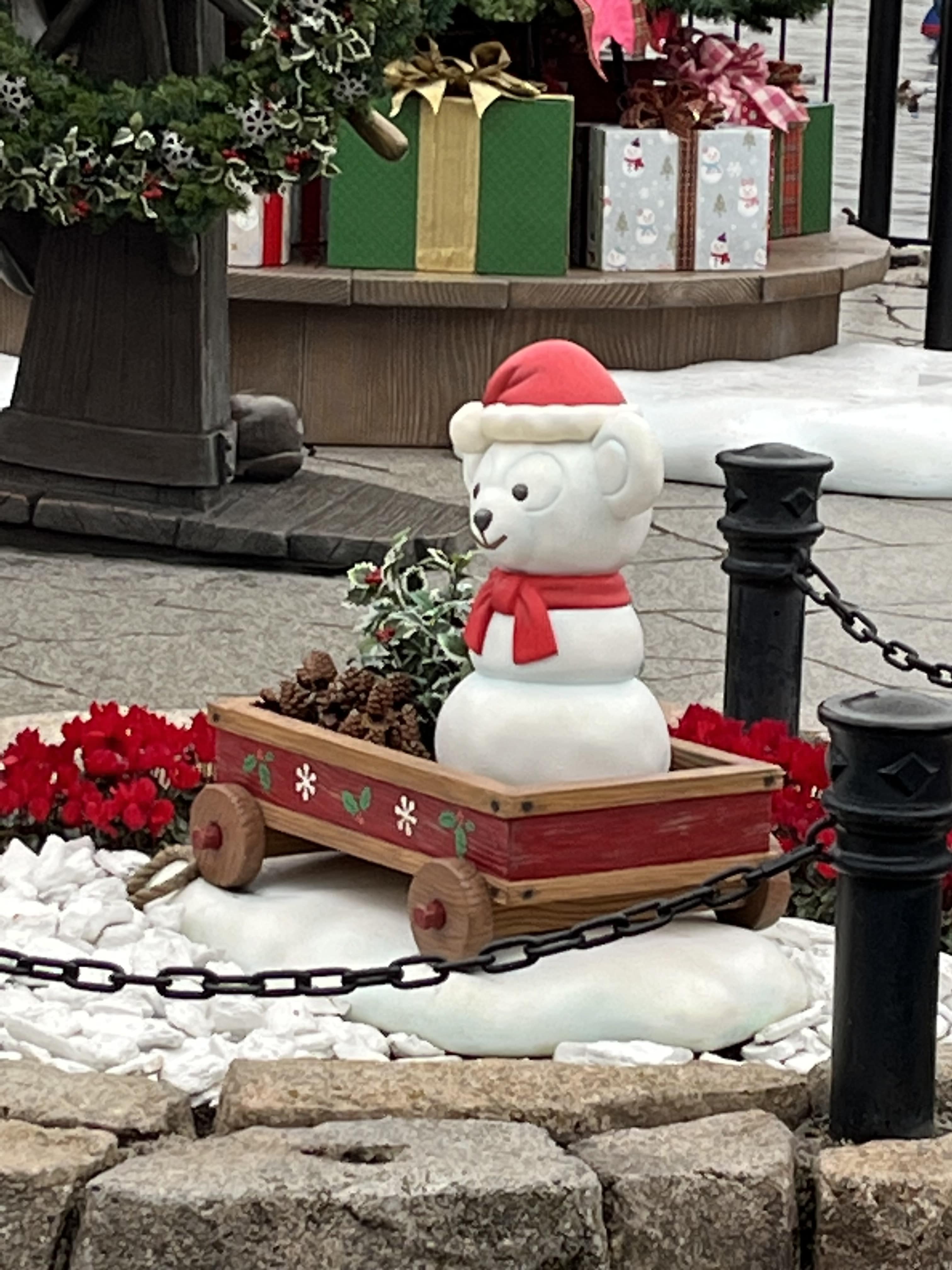 ディズニーシー　アメリカンウォーターフロント　ダッフィー雪だるま　