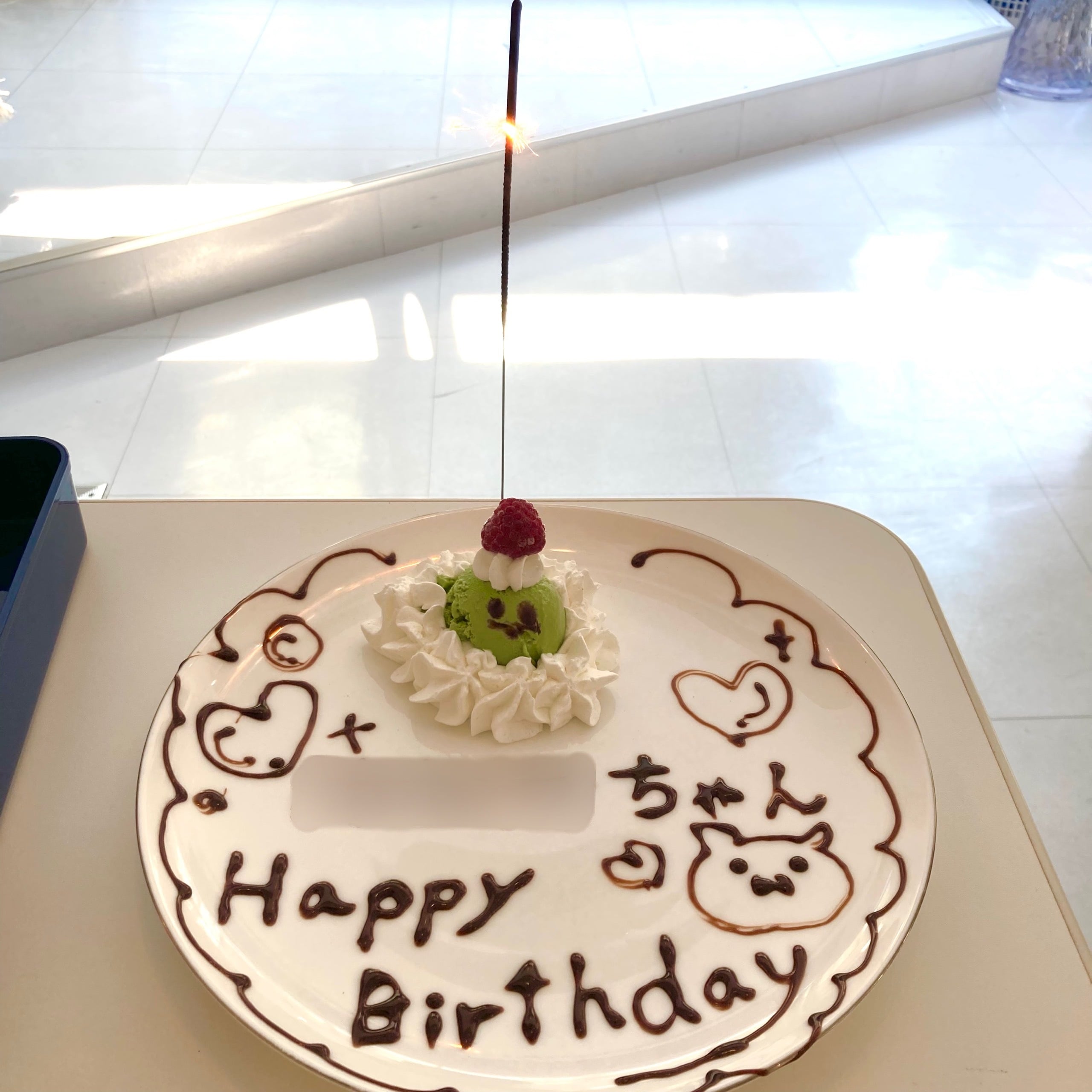 Happy Birthdayのおえかき付きバースデープレート