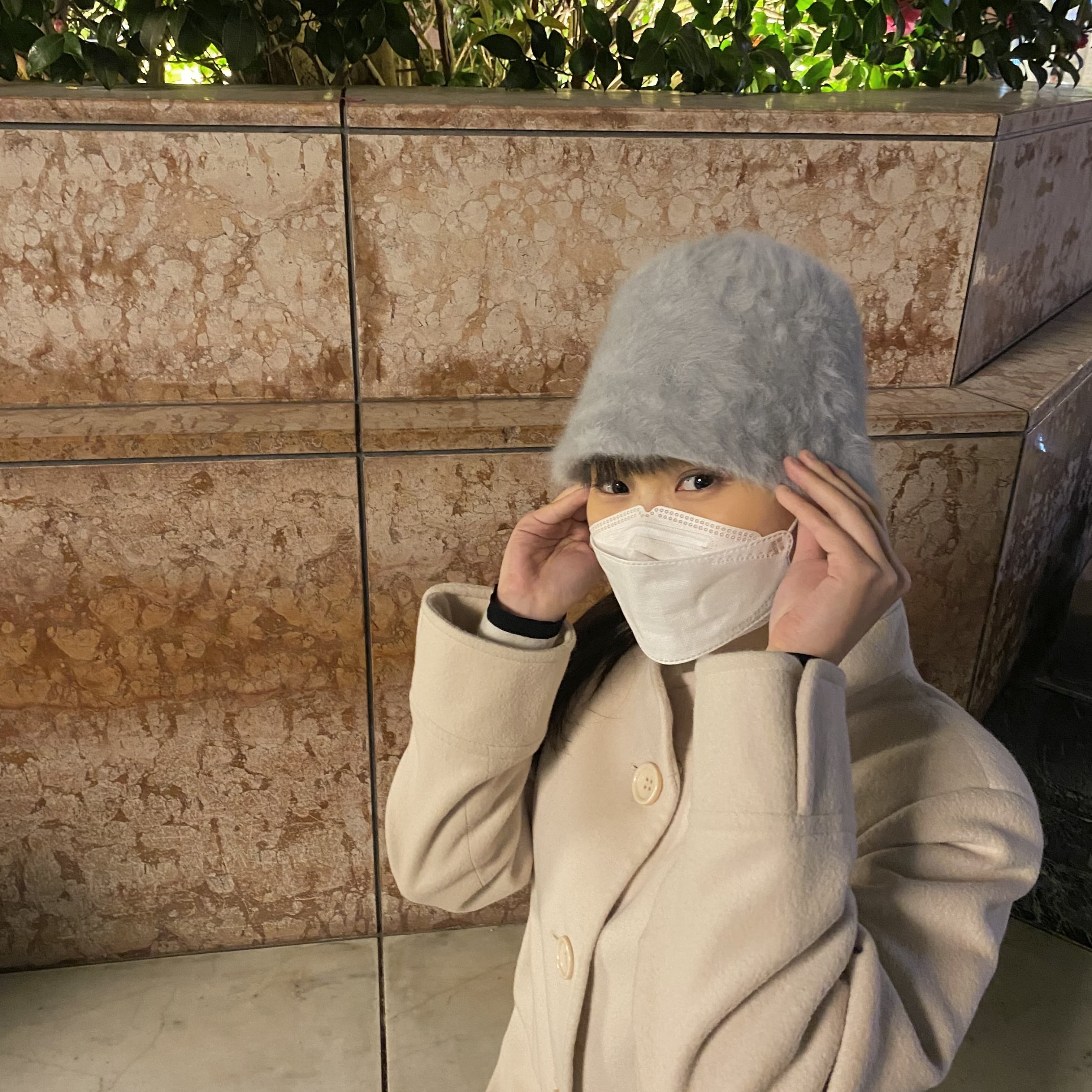 スナイデル、バケハを使った冬コーデ、優しげフェミニン