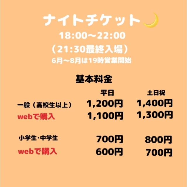 夜のチケット代