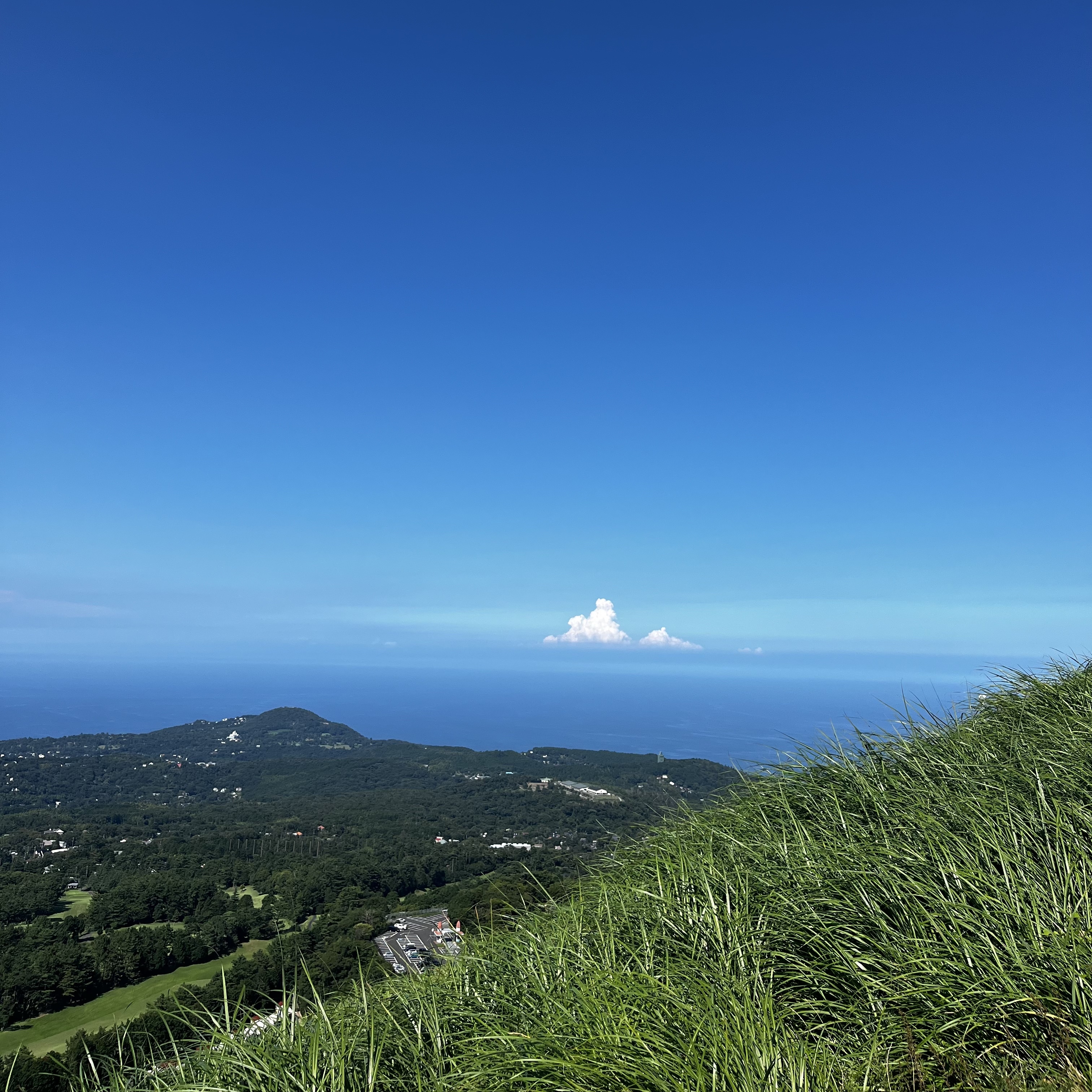 大室山　夏雲　絶景